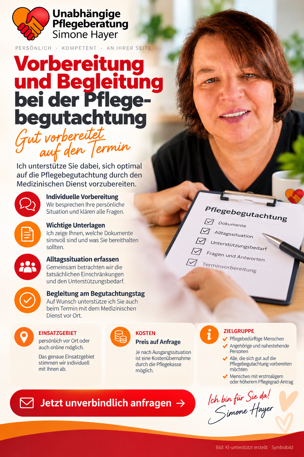 Pflegebegutachtung – Vorbereitung und persönliche Begleitung